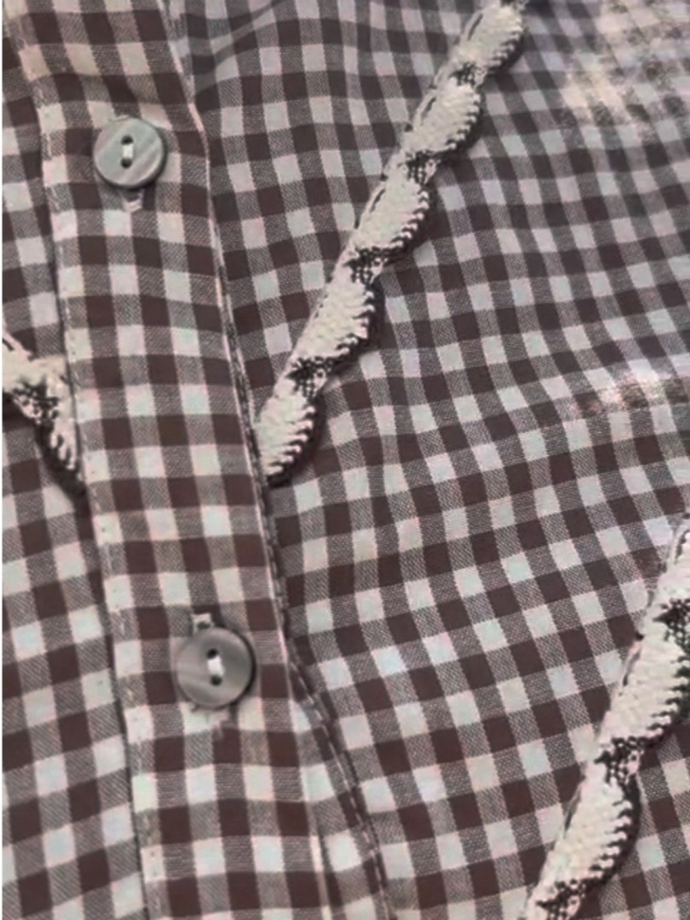 Entro Brown Gingham Tie-Waist Midi Dress-NWT - Picture 4 of 4